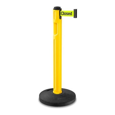 Lavi Industries Lavi Industries Tempest Retractable Belt Barrier, 38-1/4" Ylw Post, 12' Neon Ylw "Do Not Enter" Belt 80-5000R/YL/FY/S7